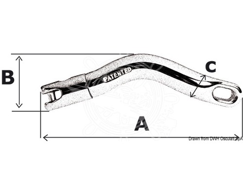 OSCULATI Jonction d'ancre inox courbe articulée Ø10-12mm
