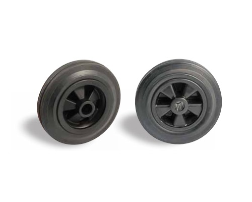Roue jockey caoutchouc noir Ø 200, alésage Ø 20