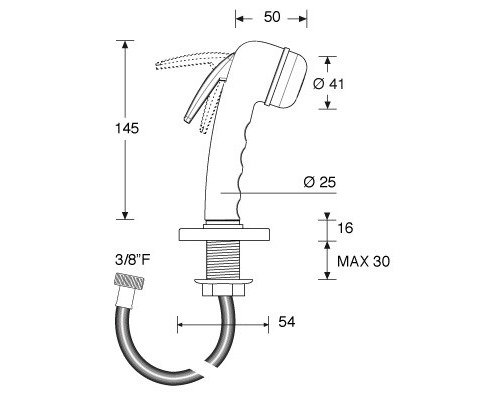 BARKA Tuyau flexible 2m pour douchette incurvée - Douchettes et douches -  BigShip Accastillage - Accessoires pour bateaux