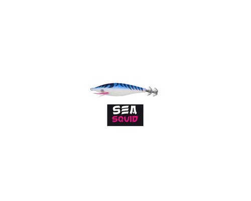 FLASHMER Turlutte sea squid calmarette 100mm tissu bleu